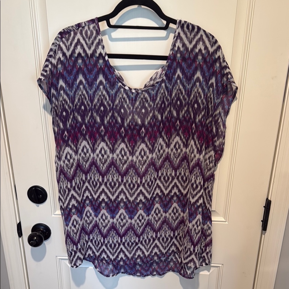 Purple Patterned Women's Top
